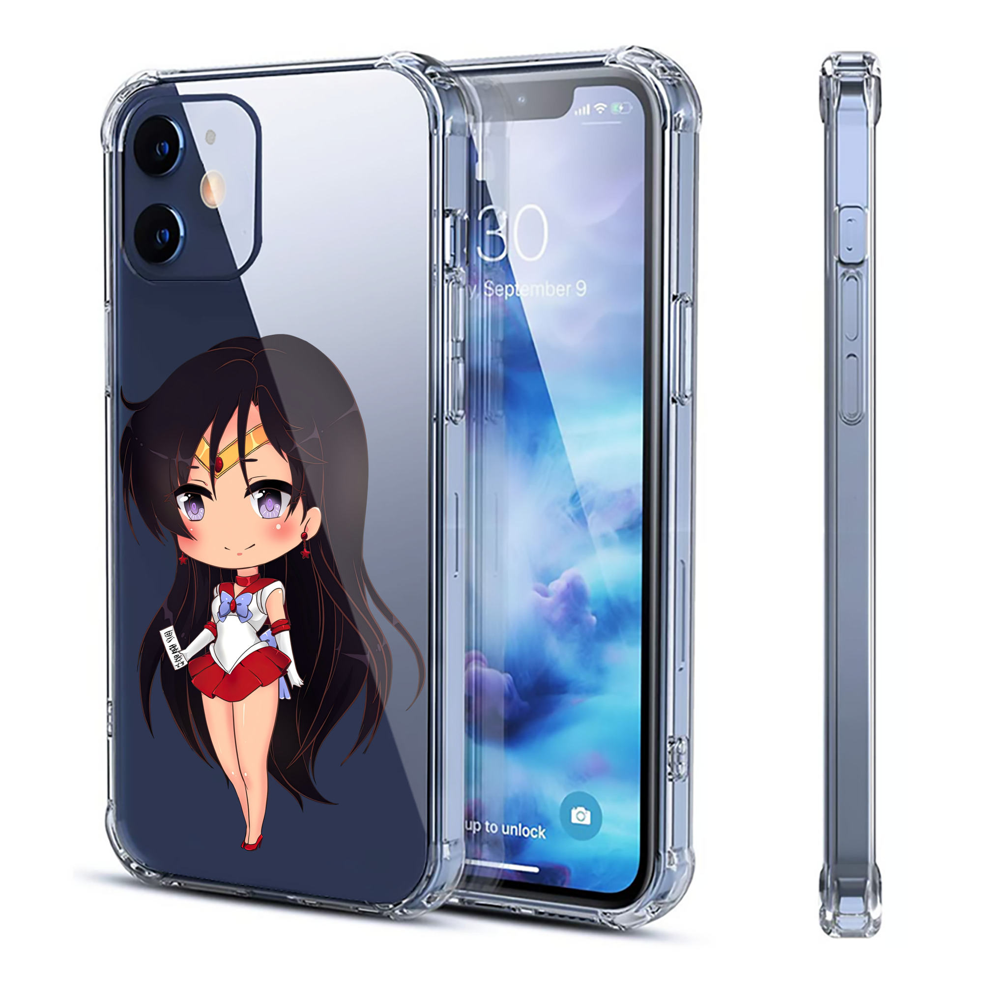 （画像用） 美少女戦士セーラームーン 火野レイ ひの レイ Sailor Moon Hino Rei （セーラーマーズ,Sailor Mars） 【iPhone 12シリーズ対応】透明スマホケース（クリアソフトケース）